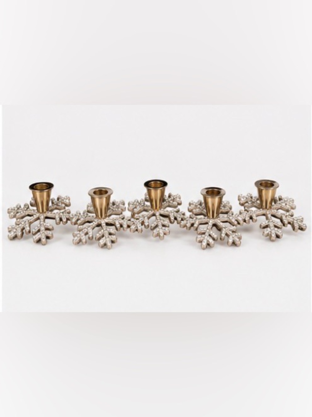 Snowflake Metal Tea Light Holder - Silver and Gold